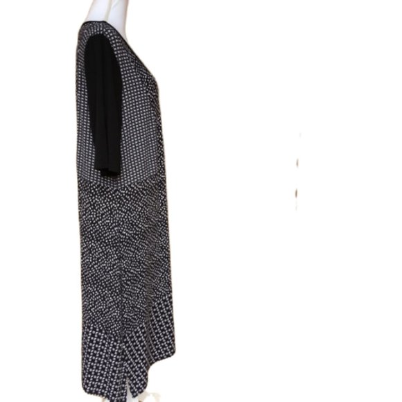 Blue Illusion Mix Prints Short Sleeve Jersey Dress - Picture 2 of 8